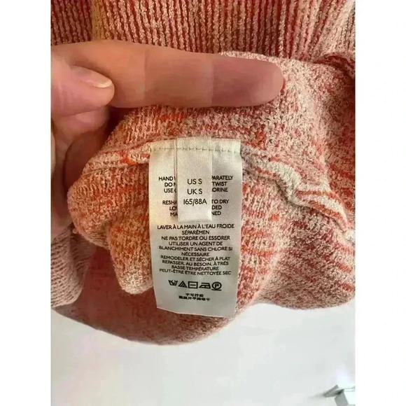 Free People Oversized Soft Ribbed Lenox Tunic Sweater in Carrot Cake Combo Small - Picture 6 of 7